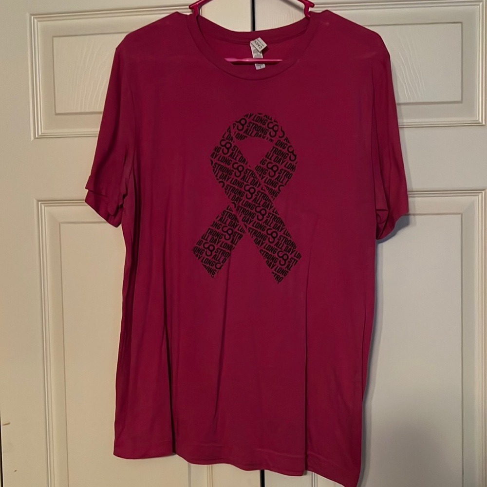 Bella Canvas - Camp Gladiator breast cancer shirt - size Large - worn once